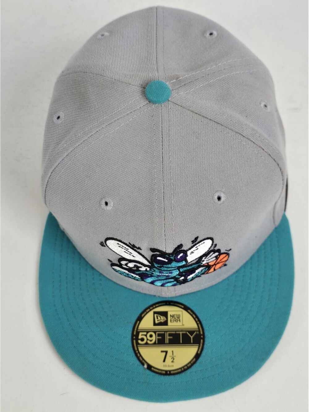New Era Teal Gray Classic Charlotte Hornets NBA Basketball 59FIFTY Fitted Hat